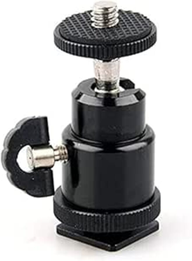 Screw Swivel Mini Ball Head Cradle Adapter for DSLR Camera/Camcorder/Microphone/Video Monitor/LED Light, 1/4in